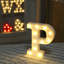 Load image into Gallery viewer, White Plastic Letter LED Night Light Marquee Sign Alphabet Lights Lamp Home Club Outdoor Indoor Party Wedding Home Decoration
