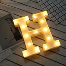 Load image into Gallery viewer, White Plastic Letter LED Night Light Marquee Sign Alphabet Lights Lamp Home Club Outdoor Indoor Party Wedding Home Decoration