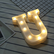Load image into Gallery viewer, White Plastic Letter LED Night Light Marquee Sign Alphabet Lights Lamp Home Club Outdoor Indoor Party Wedding Home Decoration
