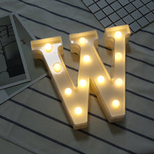 Load image into Gallery viewer, White Plastic Letter LED Night Light Marquee Sign Alphabet Lights Lamp Home Club Outdoor Indoor Party Wedding Home Decoration