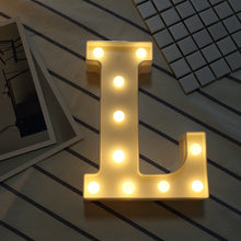 Load image into Gallery viewer, White Plastic Letter LED Night Light Marquee Sign Alphabet Lights Lamp Home Club Outdoor Indoor Party Wedding Home Decoration
