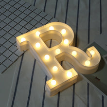 Load image into Gallery viewer, White Plastic Letter LED Night Light Marquee Sign Alphabet Lights Lamp Home Club Outdoor Indoor Party Wedding Home Decoration
