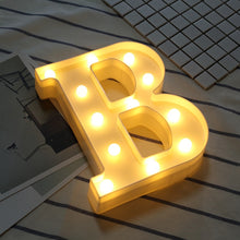 Load image into Gallery viewer, White Plastic Letter LED Night Light Marquee Sign Alphabet Lights Lamp Home Club Outdoor Indoor Party Wedding Home Decoration
