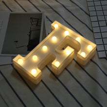 Load image into Gallery viewer, White Plastic Letter LED Night Light Marquee Sign Alphabet Lights Lamp Home Club Outdoor Indoor Party Wedding Home Decoration
