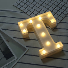 Load image into Gallery viewer, White Plastic Letter LED Night Light Marquee Sign Alphabet Lights Lamp Home Club Outdoor Indoor Party Wedding Home Decoration
